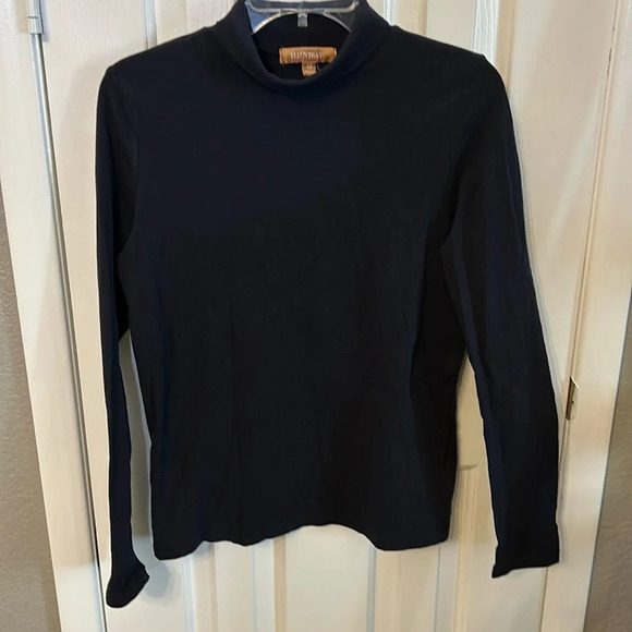 Ellen Tracy Women’s (M) Black Turtleneck Long Sleeve Pullover Stretch Top - Picture 1 of 7